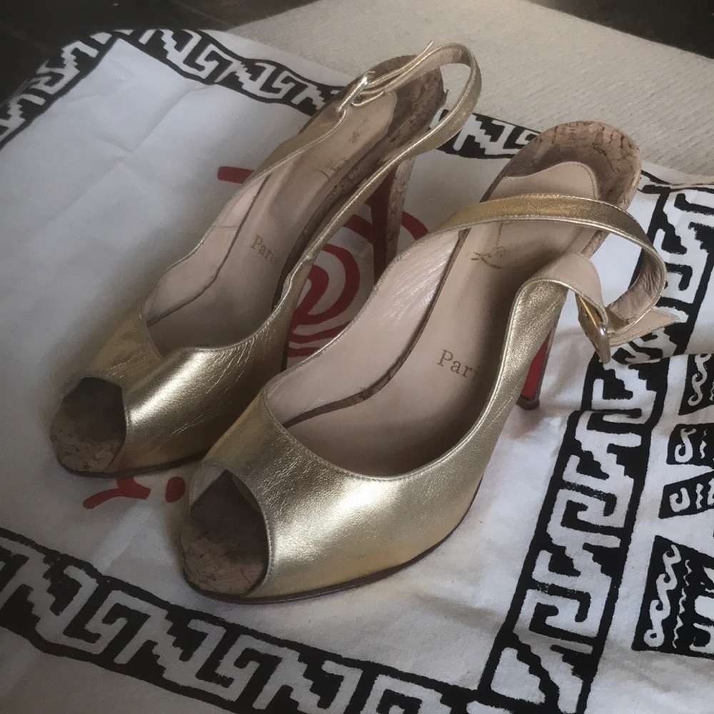 Christian louboutin cord heels